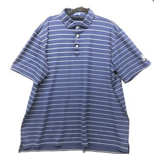 Stitch Polo Shirt Mens XXL Blue Stripe Golf Short Sleeve DeBordieu Logo